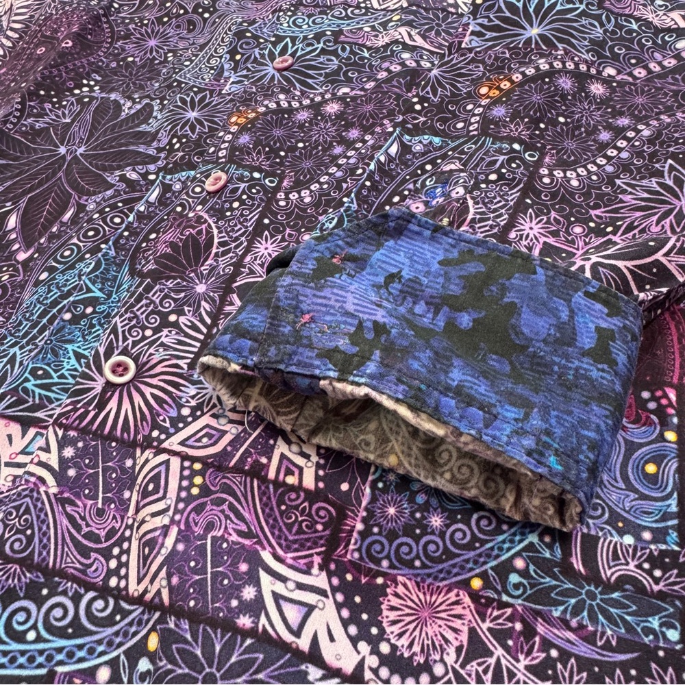 Robert Graham 4XLT Shirt Long Sleeve Classic Fit Button Purple Paisley Floral - Picture 5 of 6